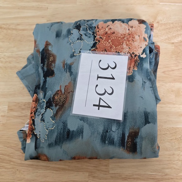 NWT Baltic Born Amelia Tank Maxi Dress Teal Rust Floral Ruched Square Neck Med - Picture 7 of 9